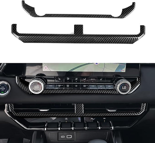 Youtaiche ABS Carbon Fiber Interior Center Console Dash Air Vent Cover Trim for Chevrolet Colorado/GMC Canyon 2023 2024 2025 Accessories