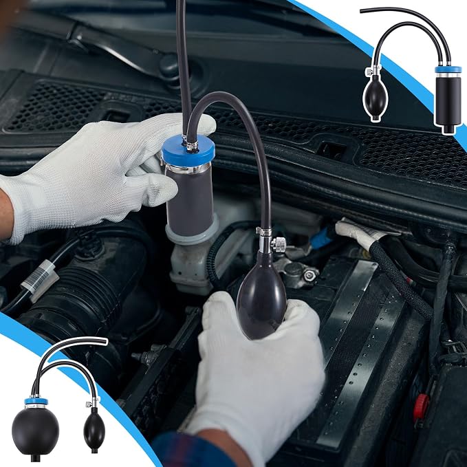 Aurelema 4 Pcs Universal Easy Intake Adapter Automotive Smoke Machine Inflatable Bladder Block Off Diagnostic Car Smoke Leak Tester Detector for 12V Vehicles Pipe Fuel Leakage Detection (Blue)
