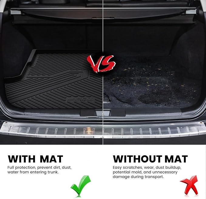 LASFIT Cargo Tray Liner for Subaru Outback 2020-2025 Trunk Mat, All Weather TPE Custom Fit Easy Clean Durable No-Curling Cargo Mat for Outback 2025 2024 2023 2022 2021 2020 Trunk Tray Liner, Black