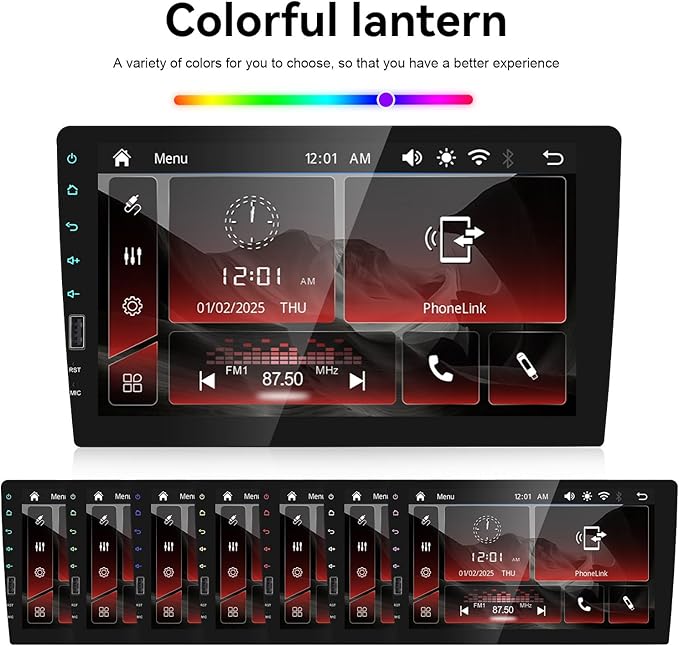 9 Inch Touchscreen Single Din Car Stereo with Online Video Wireless Carplay Android Auto GPS Navigation/Voice Control/Bluetooth/Mirror Link/FM AM