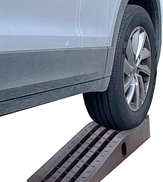 MaxxHaul 50515 6.25" Lift Car Ramps, 2-Pack – 13,000lb GVW, Deep Grooved Surface for Stable Tire Placement, Heavy-Duty, Black