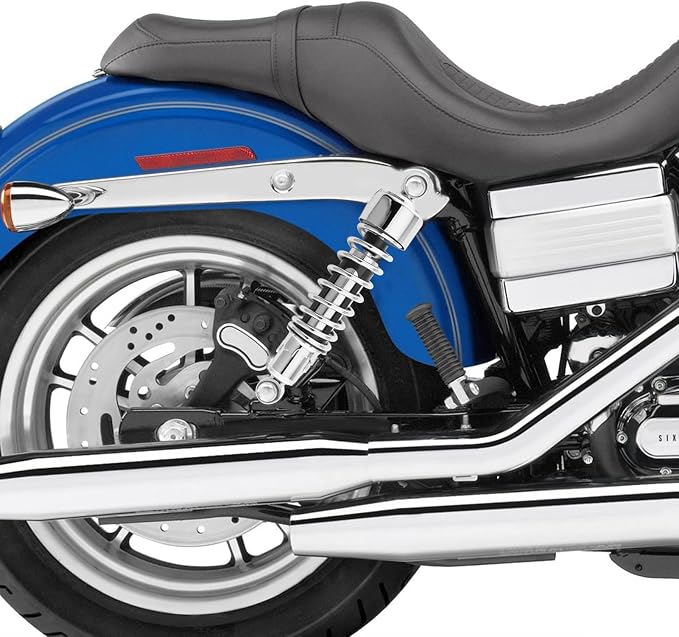Mofun 11.75" Rear Shocks Lowering Kit Preload Adjustable Compatible with Harley Dyna Street Bob Low Rider Super Glide Fat Bob Wide Glide 1991-2015 2016 2017, Chrome