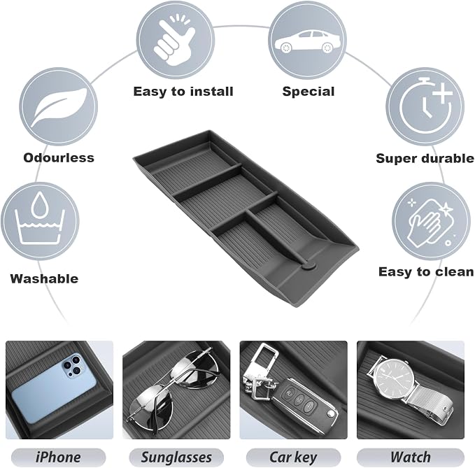 SKTU 2024 2025 2026 Chevy Equinox EV Center Console Organizer for 2024 2025 2026 Chevy Equinox EV Lower Center Console Tray 2024 2025 2026 Chevy Equinox EV Accessories Under Console Organizer