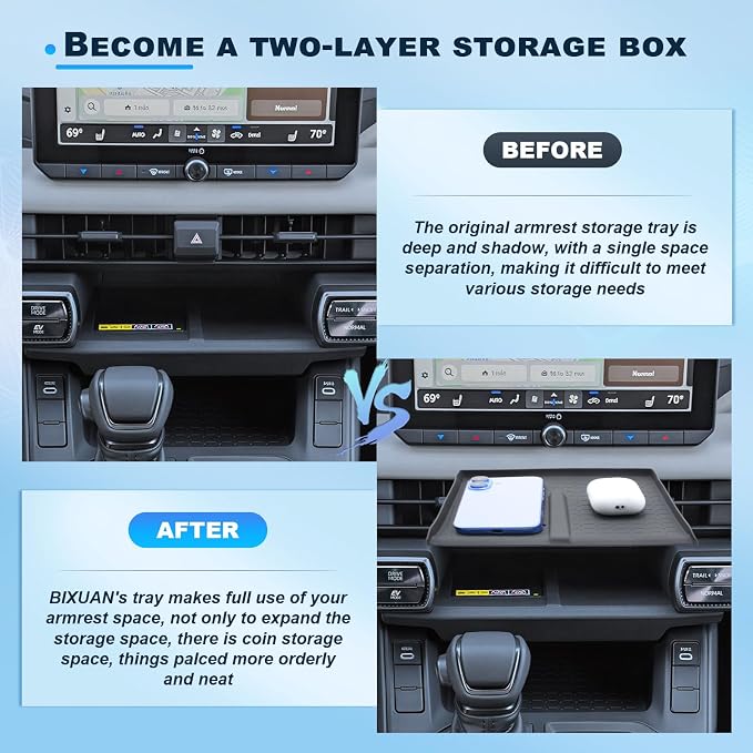 BIXUAN 2026 RAV 4 Wireless Charging Protective Mat for 2026 Toyota RAV 4 Wireless Charger Tray Pad Center Console 2026 RAV 4 Middle Console Interior Accessories