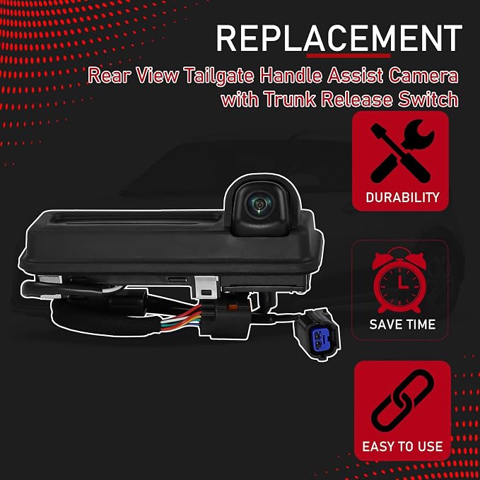 99240-K0000 Car Rear View Backup Camera with Trunk Release Switch | Compatible with 2020-2022 Kia Soul, Replaces 99240K0000, Backup Reverse Park Assist, Rear View Tailgate Handle Assist Camera