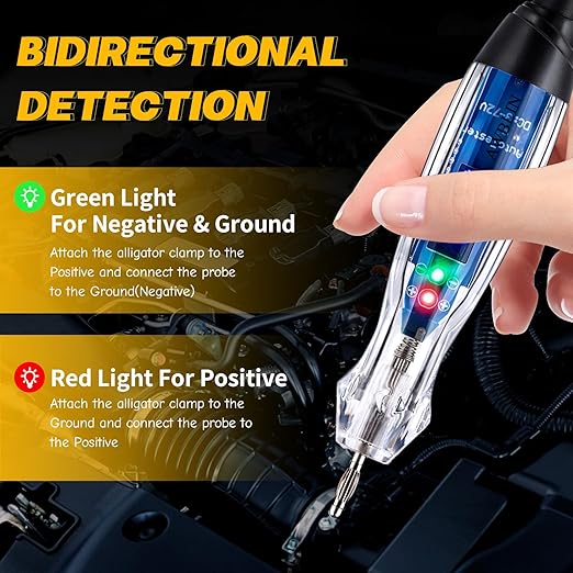 Test Light Probe Kit, 3-72V DC LED Digital Automotive Circuit Tester with Voltmeter, 18 Pieces Multi Function Auto Fuse Voltage Tester Electric Probe Test Kit