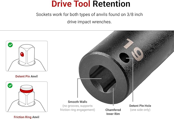 TEKTON 1/4 Inch Drive Impact Socket Set, 13-Piece | SID90109