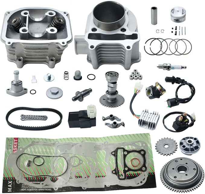 57.4mm Big Bore Complete Cylinder Rebuild Kit Head Comp fit for 4 Stroke GY6 125cc 150cc 157QMJ 152QMI Engine Parts Chinese ATV Quad Scooter Go Kart