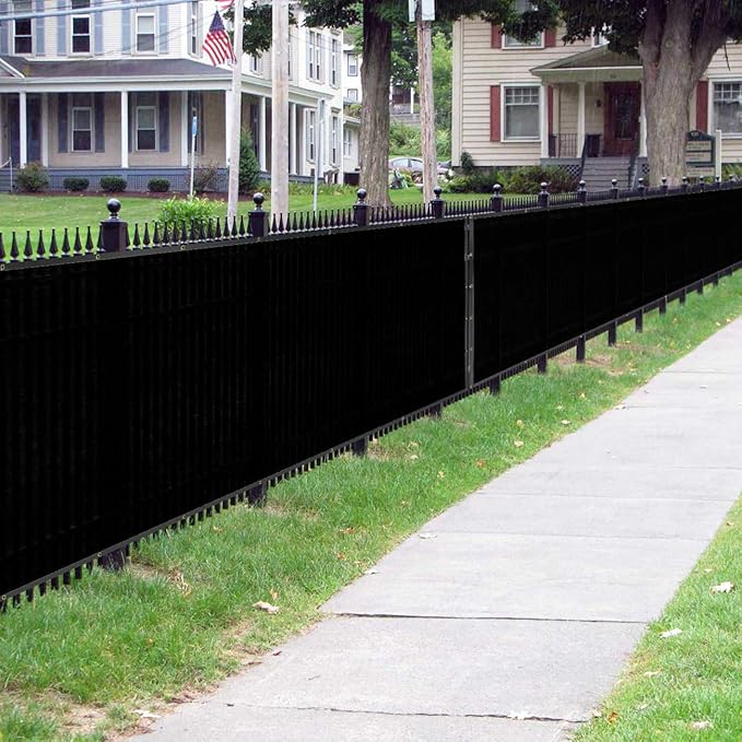 Sunnyglade 5 feet x 50 feet Privacy Screen Fence Heavy Duty Fencing Mesh Shade Net Cover for Wall Garden Yard Backyard (Black, 5 ft X 50 ft)