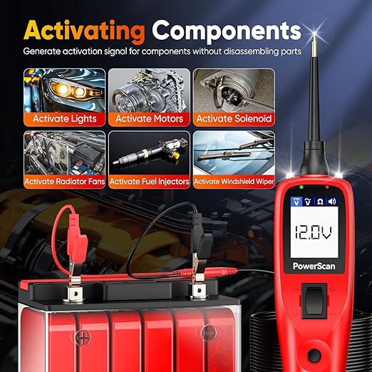 Autel PowerScan PS100 Power Circuit Probe Kit 2026, 12V 24V Automotive Electrical Wire Tracer Circuit Relay Tester, Breaker Short Finder Digital Multimeter, Ground Check Activate Component, 40ft Cable