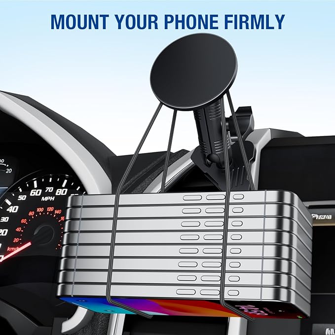 Surfcabin CNC Vent Phone Holder, Magnetic Air Vent Phone Holder Cradles Mount Compatible with F150 2015-2020 & Super Duty F250 F350 F450 2017-2021, Full Metal Bracket for Most CellPhones