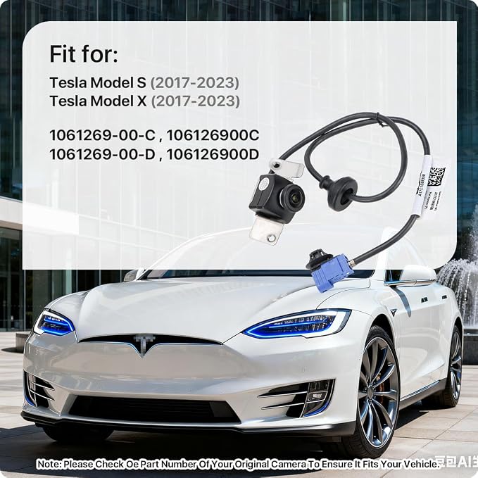 1061269-00-C Rear View Camera Replacement for Tesla Model S 2017-2023 & Tesla Model X 2017-2023, OE Backup Cam Replaces 106126900C, 1061269-00-D, 106126900D by GreenYi