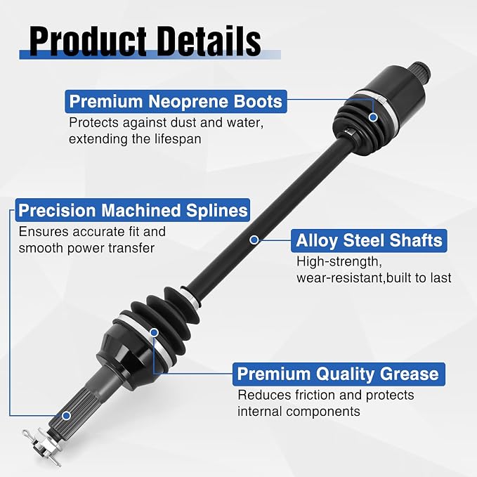 Frokom Rear CV Axle Drive Shaft for Polaris Ranger XP 800 / Crew 2010 2011 2012 2013 2014, OEM 1333233