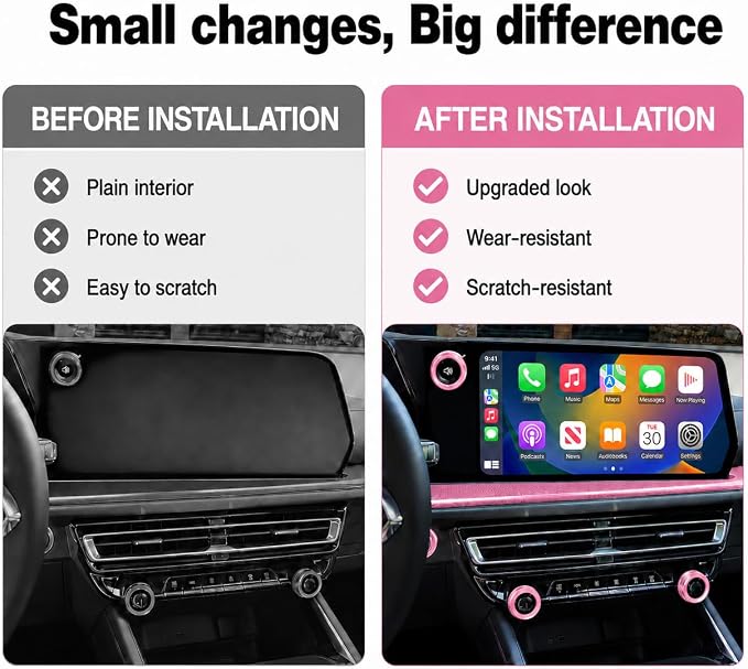 2024-2026 Chevy Traverse Accessories, 7PCS Aluminum Alloy Knob Cover Trim Set, Interior Control Knob Rings with Enhanced Grip (Pink)