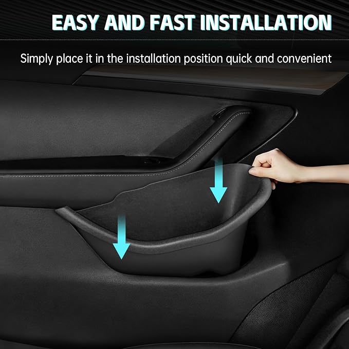 4PCS Door Side Organizer TPE Front Rear Door Pocket Storage Boxes for Tesla Model Y Juniper 2025 2026 Interior Accessories