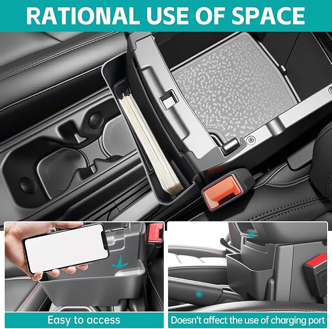 Center Console Organizer Compatible with 2018-2026 Jeep Wangler JL JLU 4xe Rubicon Sahara & 2020-2026 Gladiator JT Accessories, Console Hanging Box Tray Fit for Jeep Interior Accessories