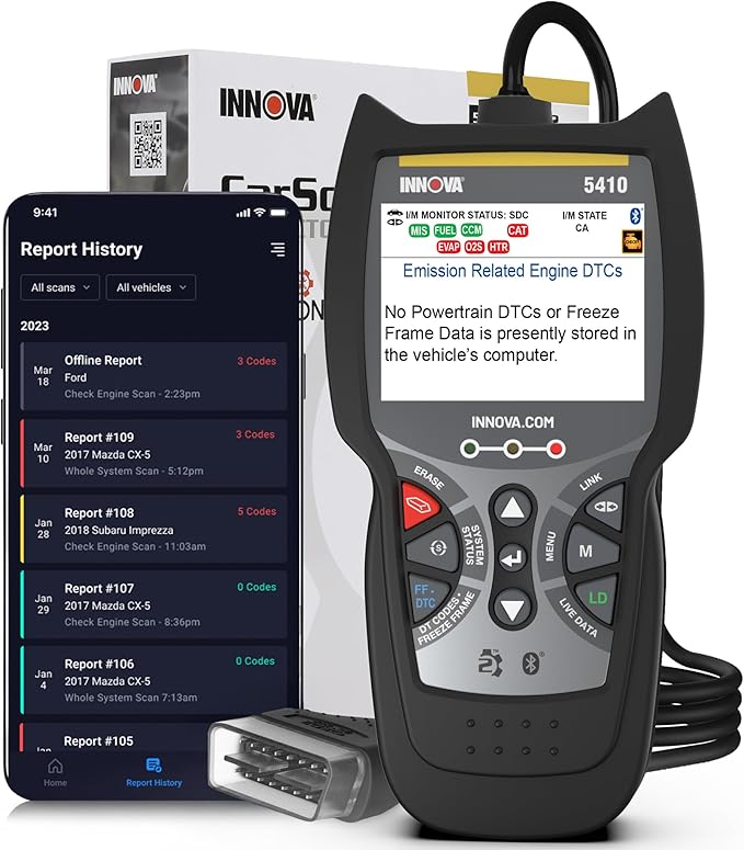 Innova 5410 All-System OBD2 Scanner Diagnostic Tool for Cars & Trucks – Automotive Scan Tools for Engine, ABS, SRS & Transmission, Bluetooth Compatible with America's Top Car Repair App