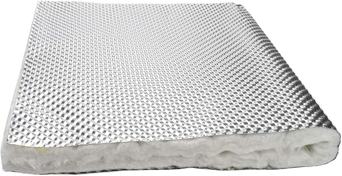 AC PERFORMANCE Reduce Radiant Heatshield Armor 2' Long x 1' Wide x 1/2" Thick Exhaust Pipe Multipurpose Heat Shield, Fiberglass Laminated Aluminum