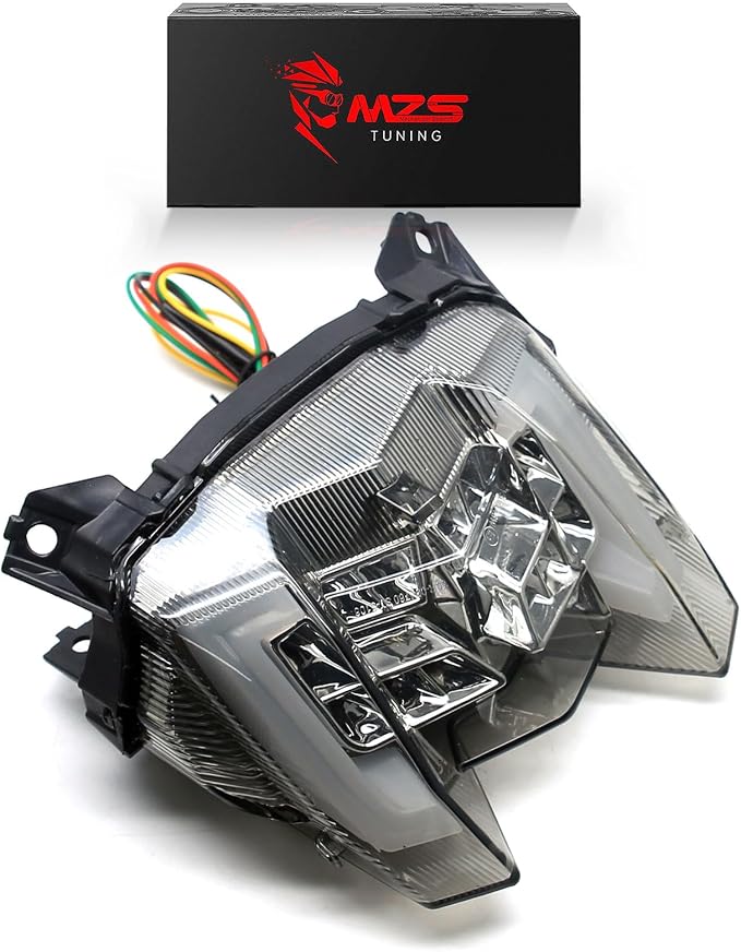 MZS Motorcycle Tail Light, LED Integrated Turn Signal Blinker Smoke Lens Compatible with FZ09 FZ-09 2017 / MT09 MT-09 2018-2020
