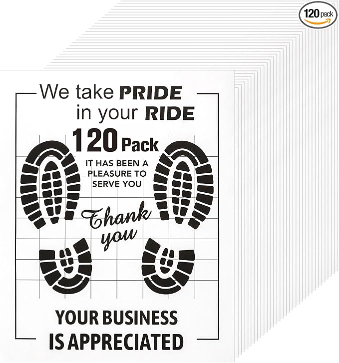 120 Pcs Paper Floor Mats for Cars, 16"x20" Disposable Car Floor Mats with Kraft Paper + PE Waterproof Layer, Temporary Vehicles Floor Protector, Paper Mats for Car Details