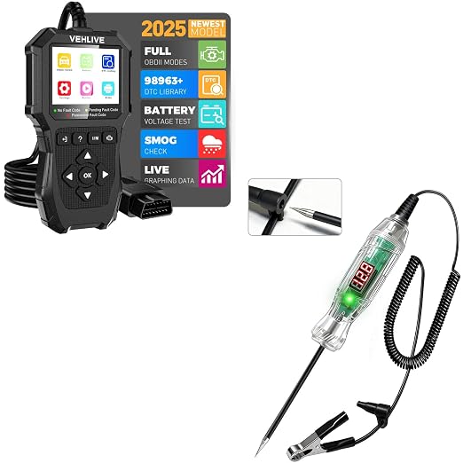 V880 OBD2 Scanner Diagnostic Tool and P40 3-70V Automotive Test Light