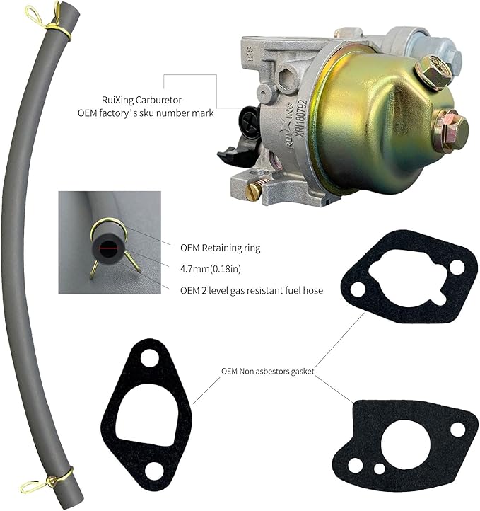 Ruixing OEM GX160 GX200 Carburetor for Honda GX120 GX140 GX160 GX168 GX200 5HP 5.5 hp 6.5HP Engine Predator 212cc Carb 196cc 163cc OHV 224cc Engine
