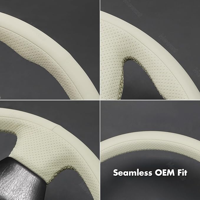 MEWANT Hand Stitch Steering Wheel Cover for Toyota RAV4 1998-2003 / Celica 1999-2006 / Corolla 2003-2008 / Matrix 2002-2008 / MR2 1999-2007 / Supra/Caldina, Custom Fit DIY Wrap Interior Accessories