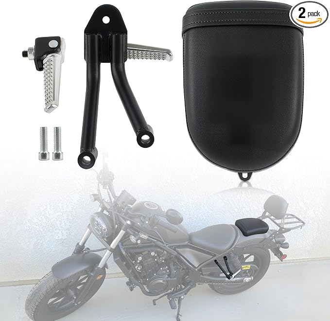 Rear Passenger Seat Cushion and Foot Pegs Kit for Rebel500 CMX300 CMX500 2017-2025