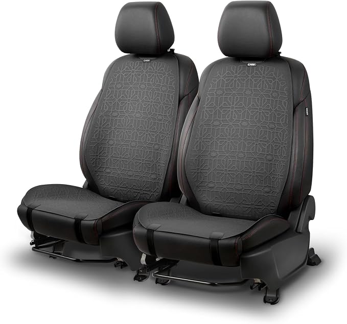 Protex Series Front Row Set Seat Covers Woven Polyester Universal for Cars Trucks SUV, Grey, CA-SC-PROTEX-F-GY