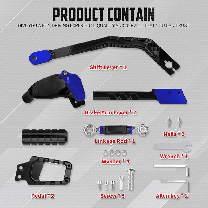Motorcycle Mid Control Kit Footpegs Linkage Lever Set Fit for Harley Softail Low Rider FXLRS 2020-2025 FXLRST 2022-2025 Street Bob FXBB 2018-2025 (Blue)