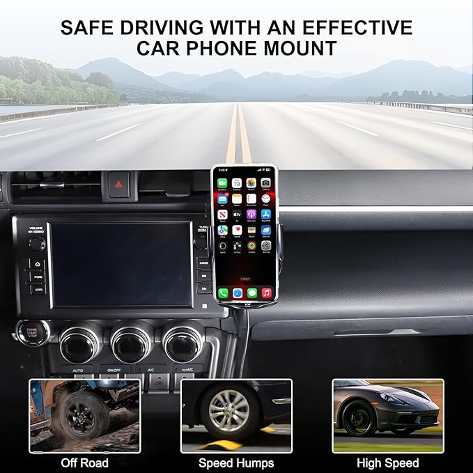 HAPPYHORSE Car Phone Mount Compatible with Toyot@ 86/Subaru BRZ 2022-2024 Car Central Control Right Side Mobile Phone Bracket Phone Holder Phone Mount with Self-Adhesive Base Accessories (Type D)