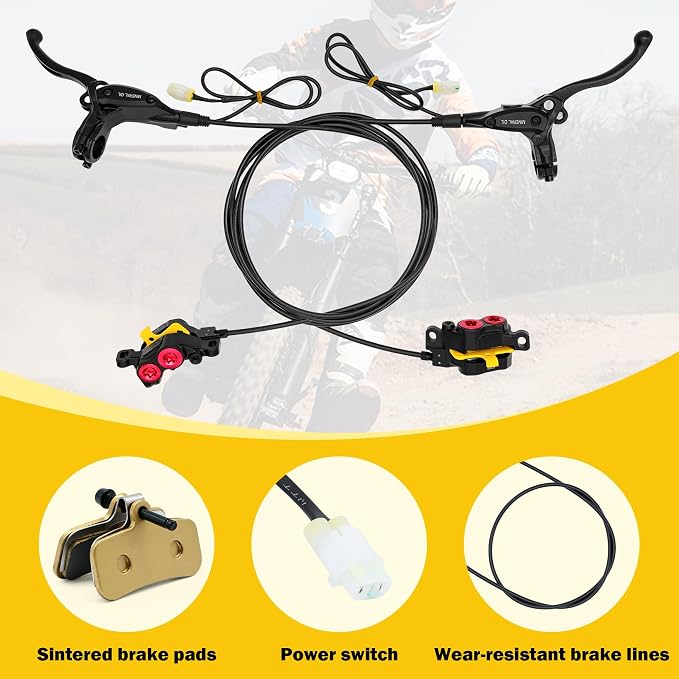 Front Rear Hydraulic Brake Kit & Brake Caliper Master Cylinder Assembly for Surron Light Bee X Segway X160 X260 Talaria Sting MX3/R MX4/XXX Electric Dirt Bike Parts