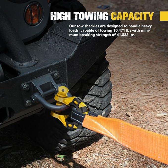 BUNKER INDUST 3" x 30ft Heavy Duty Tow Strap with Bag Recovery Kit +3/4" D Ring Shackle with 7/8" Pin