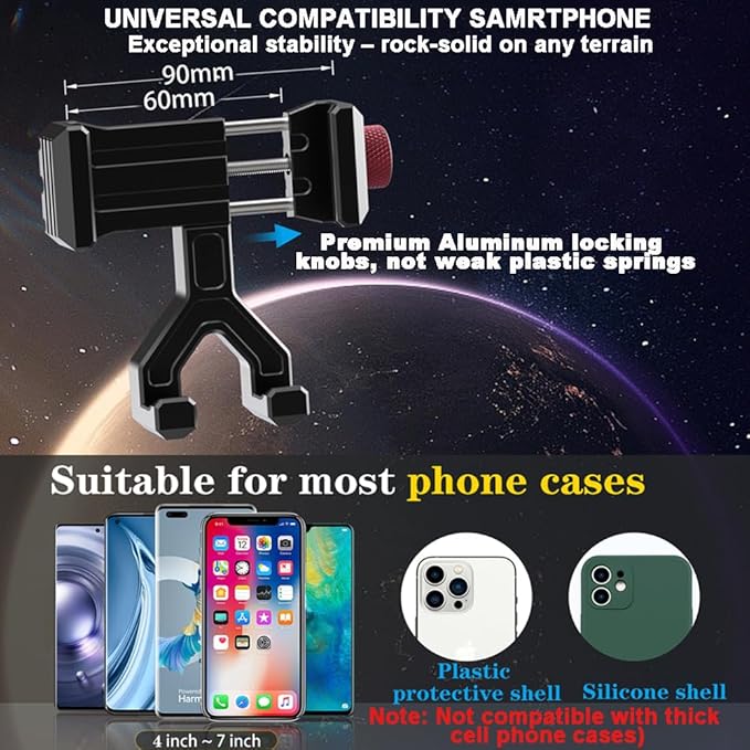 Upgraded Aluminum Vent Phone Mount for Ford F150 2021-2024, Ford F-250/F-350 2023-2024, F-150 Lightning XL&PRO, 360° Rotation Metal F150 Vent Phone Holder, No Shake Off-Road Stable for all Smartphones
