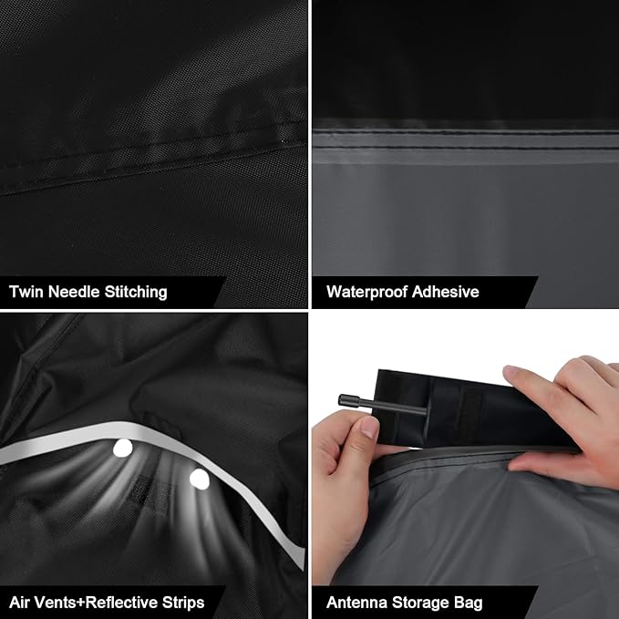 Waterproof Motorcycle Cover Replace for Harley Davidson Cruiser Models, 420D Oxford Cloth Softail, Dyna, Iron 883, Fat Boy 114, Forty-Eight, Low Rider, Sport Glide Cover for Snow Rain Protection