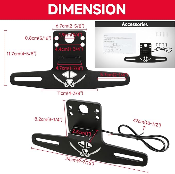 DREAMIZER UTV ATV Turn Signal Kit with Rocker Switch License Plate Holder | UTV ATV Blinker with Horn, Universal Street Legal Kit Plug and Play, Pre-Wired, Compatible with Polaris, Can-Am, Teryx