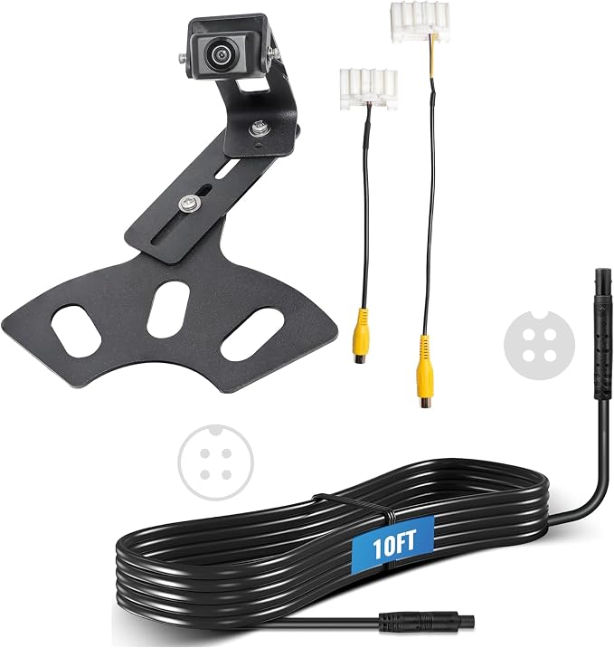 EWAY Light 2.0 Spare Tire Backup Camera with 10FT 4PIN Extension Cable for Jeep Wrangler JK Compass Commander Patriot Liberty 2007-2018, Reverse Camera w/Upgrade Ajustable Brackets for Flexible Angle