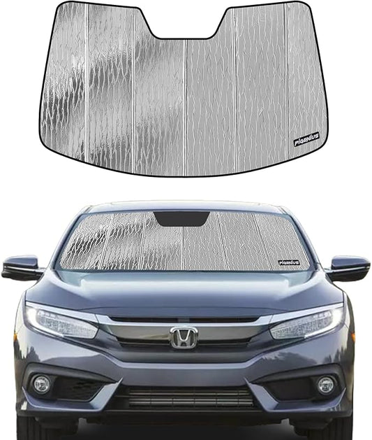 Pigenius Windshield Sunshade for Honda Civic 2016-2018 (Not Touring), Reversible Silver/Black