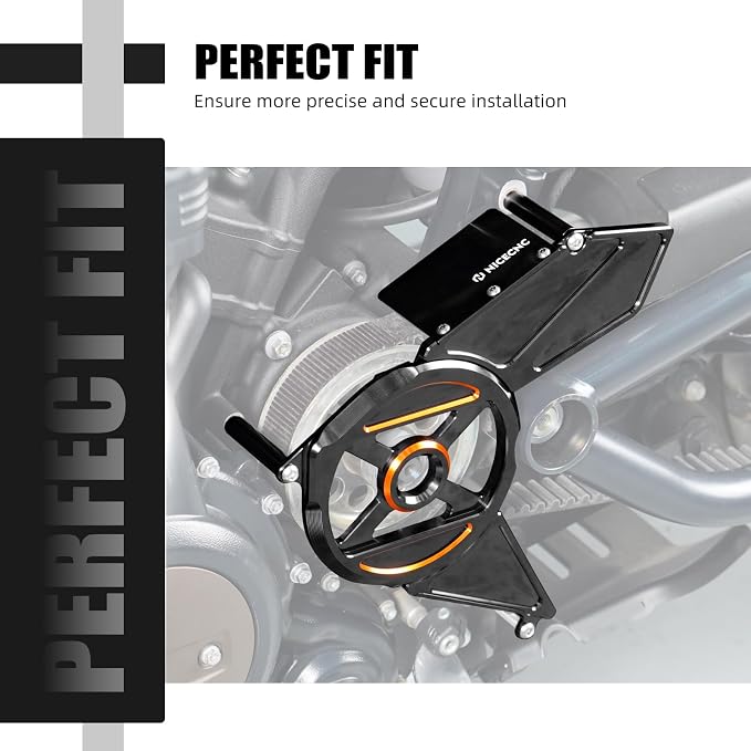 NICECNC Orange Transmission Sprocket Cover Sprocket Protector Aluminum Compatible with Harley Sportster S RH1250S 2021-2024, Nightster RH975 2022-2024, Replacement for 34800055, See Fitments