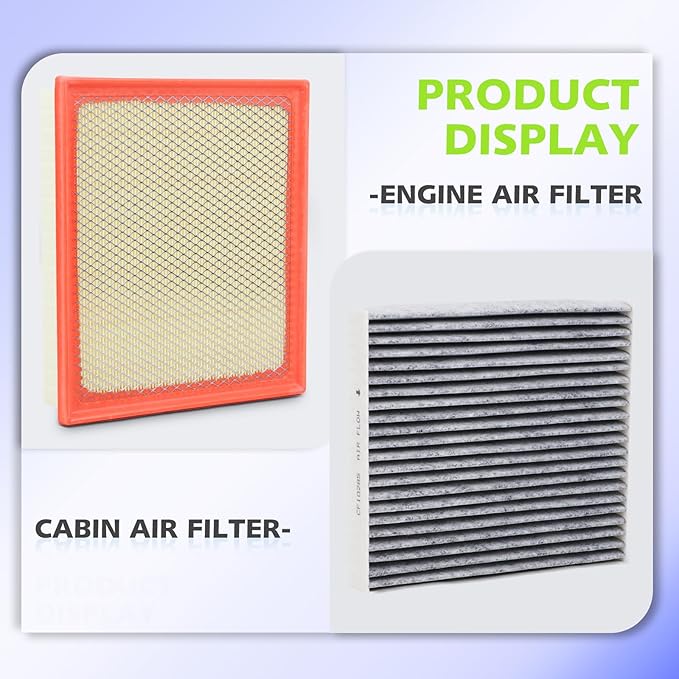 Engine And Cabin Air Filter kit for Sequoia 5.7L (2014-2022),Tundra 5.7L 4.6L (2014-2021), Replaces 17801-0P100, 87139-30040,CF10285