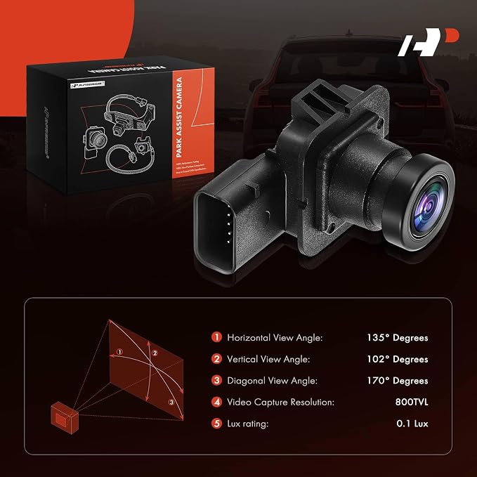 A-Premium Rear View Backup Camera Compatible with Ford | Parking Camera for 2018-2019 Transit-150/Transit-250/Transit-350/Transit-350 HD - Replace# JK4Z-19G490-G