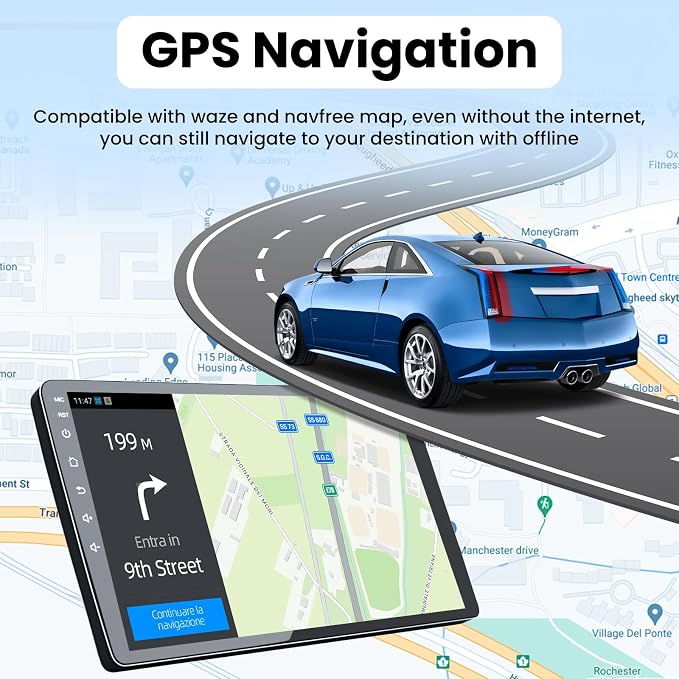 [8Core 4G+64G] Car Radio for Ford F150 2009-2014: 9" 1280 * 800 HD Touchscreen Stereo with Wireless Carplay Android Auto 5G WiFi GPS Bluetooth FM AM 36EQ DSP SWC 1080P Backup Camera