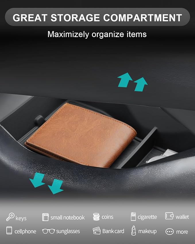 CDEFG for 2024-2026 Lincoln Nautilus Center Console Organizer for 2024 2025 2026 Lincoln Nautilus Accessories Lower Console Organizer Armrest Storage Box