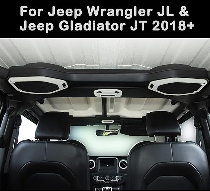 CheroCar 21PCS Full Set Interior Decoration Trim Kit for 2018-2026 Jeep Wrangler JL JLU & Gladiator JT Steering Button Frame, Air Conditioning Vent, Reading Light, Speaker (White)