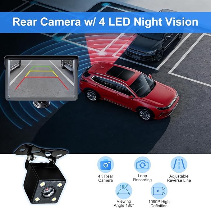 7" Wireless Carplay Screen for Car, for Apple CarPlay & Android Auto, Touch Screen Wireless Car Play Mirror Link with Backup Camera, GPS, Voice Control Carplay Car Stereo