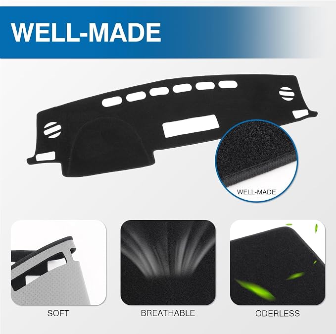 KUST Black Dash Cover Mat for Toyota RAV4 2013-2018 Left Hand Driving Non-Slip Center Console Dashboard Cover Interior for Toyota RAV4 Accessories Custom Fit Dash Mat Sunshade Windshield Glare