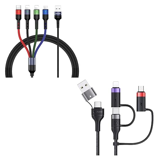 2Pack 10FT 4 in 1 USB Charge Cord + PD 60W USB C Multi Fast Charging Cable 6.6FT