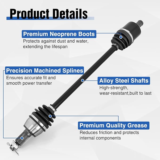 Frokom Front CV Axle Drive Shaft for Polaris Ranger XP 900 / Crew 900 2013-2019, Ranger XP 1000 2017-2020, RZR S 800 2009-2014, 2013-2018 Brutus HD, OEM 1332637