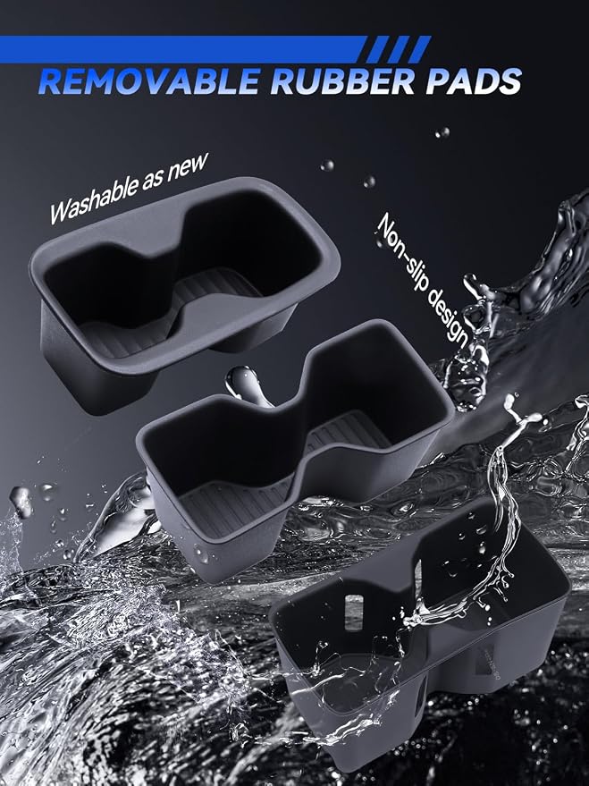 for Santa Fe Cup Holder 2024 2025 2026 Santa Fe Hybrid Accessories 5 Pcs Set Center Console + Second Door + Third Row Cup Holder Insert