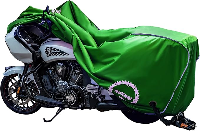Nuzari Premium Motorcycle Cover - Motorcycle Covers Waterproof Outdoor Storage - Dirt Bike Cover (Hunter Green, X-Large)